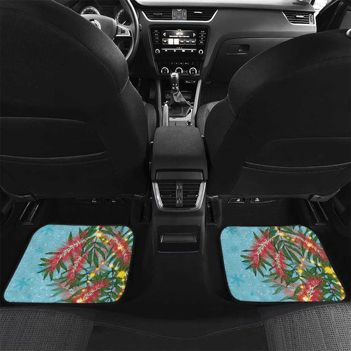 Blue Budgies on Callistemon Car Mats Merry Christmas Aussie - Aussie Hoodie