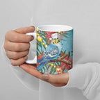 Blue Budgies on Callistemon Ceramic Mug Merry Christmas Aussie - Aussie Hoodie