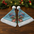 Blue Budgies on Callistemon Christmas Santa Hat Merry Christmas Aussie - Aussie Hoodie