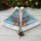 Blue Budgies on Callistemon Christmas Santa Hat Merry Christmas Aussie - Aussie Hoodie