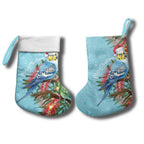 Blue Budgies on Callistemon Christmas Stocking Merry Christmas Aussie - Aussie Hoodie