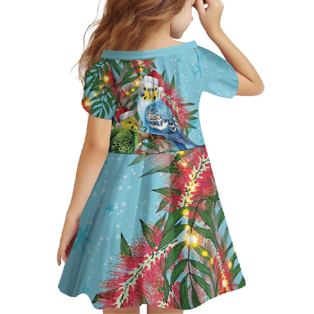 Blue Budgies on Callistemon Family Matching Long Sleeve Bodycon Dress and Hawaiian Shirt Merry Christmas Aussie - Aussie Hoodie