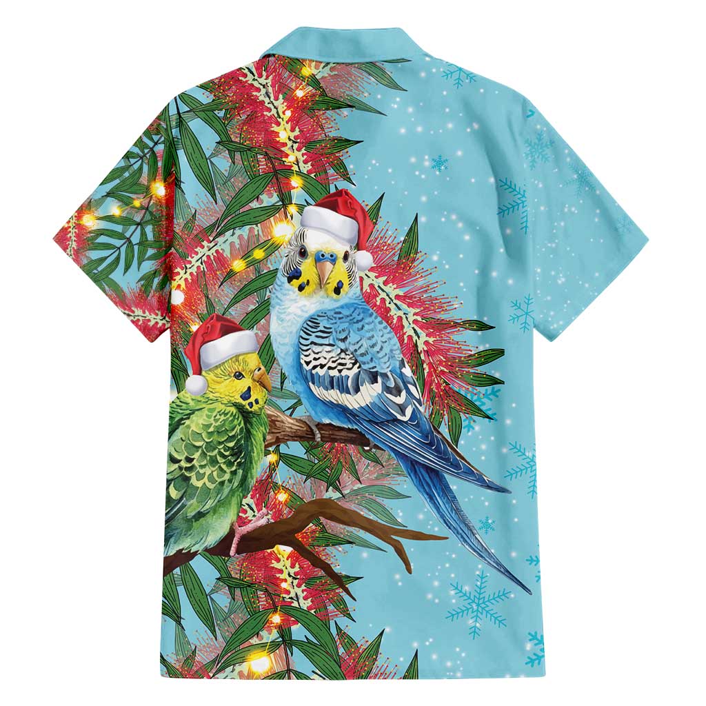 Blue Budgies on Callistemon Family Matching Long Sleeve Bodycon Dress and Hawaiian Shirt Merry Christmas Aussie - Aussie Hoodie