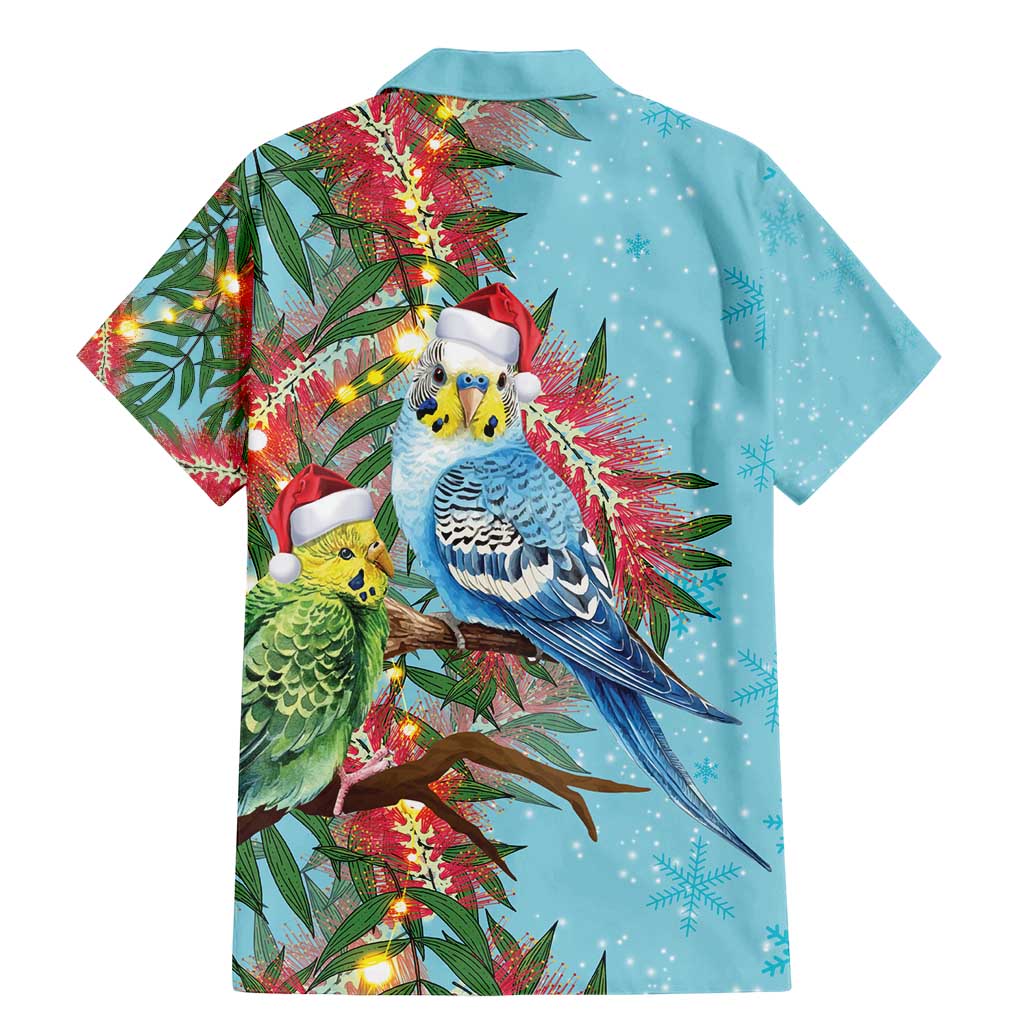 Blue Budgies on Callistemon Family Matching Mermaid Dress and Hawaiian Shirt Merry Christmas Aussie - Aussie Hoodie