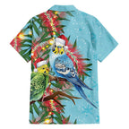 Blue Budgies on Callistemon Family Matching Mermaid Dress and Hawaiian Shirt Merry Christmas Aussie - Aussie Hoodie