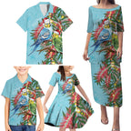 Blue Budgies on Callistemon Family Matching Puletasi and Hawaiian Shirt Merry Christmas Aussie - Aussie Hoodie