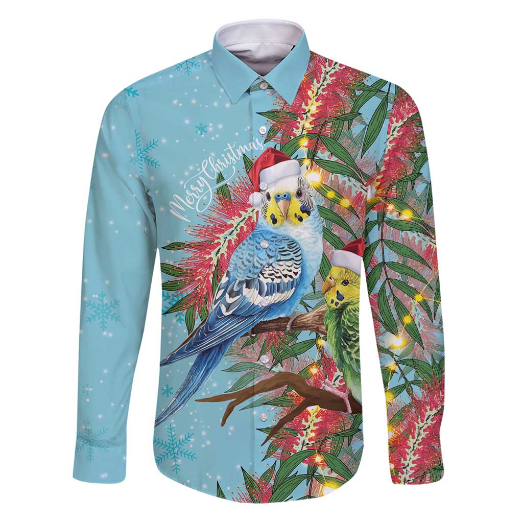Blue Budgies on Callistemon Family Matching Puletasi and Hawaiian Shirt Merry Christmas Aussie - Aussie Hoodie