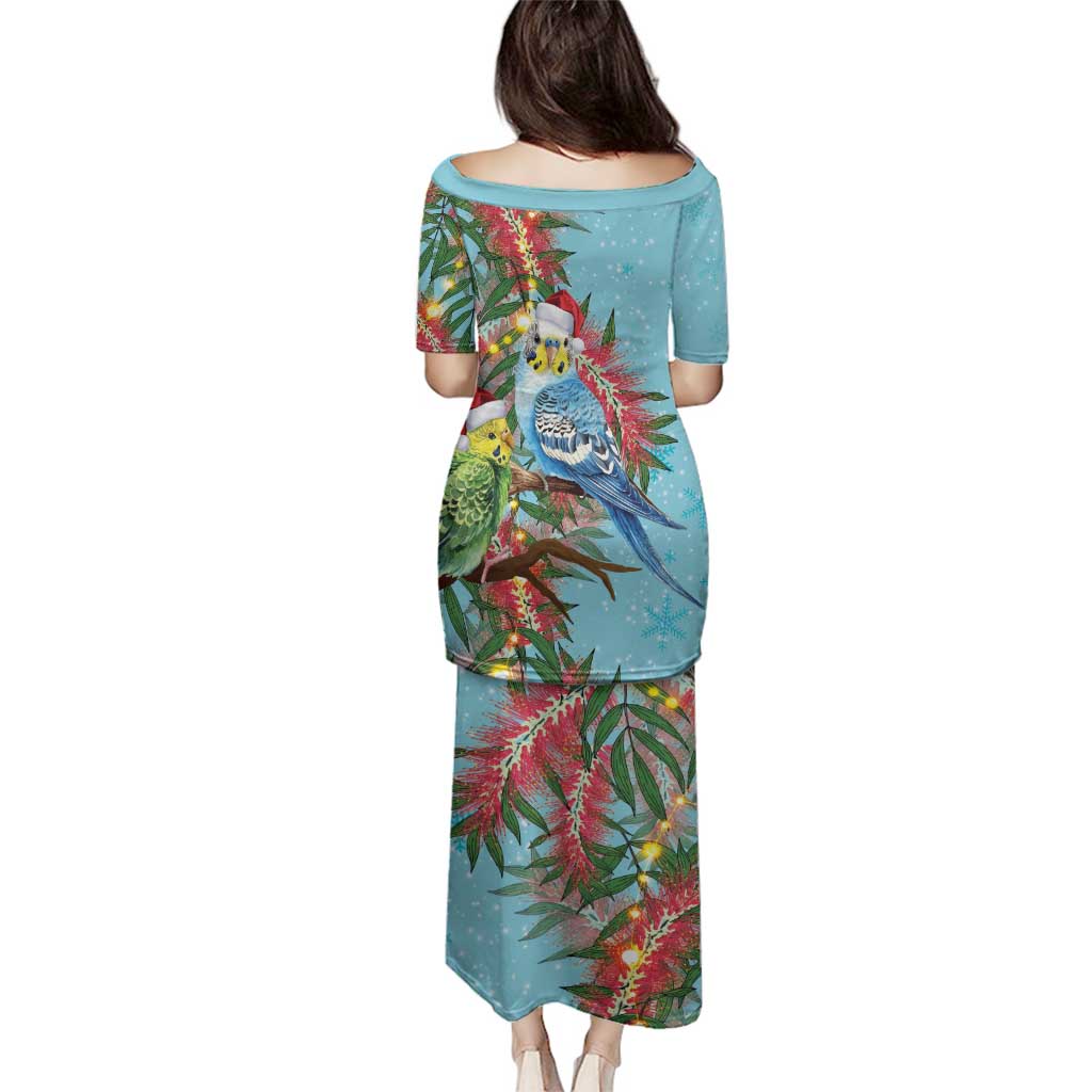 Blue Budgies on Callistemon Family Matching Puletasi and Hawaiian Shirt Merry Christmas Aussie - Aussie Hoodie