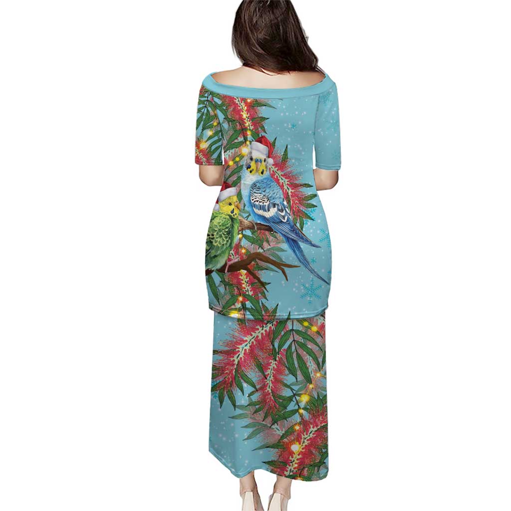 Blue Budgies on Callistemon Family Matching Puletasi and Hawaiian Shirt Merry Christmas Aussie - Aussie Hoodie