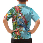 Blue Budgies on Callistemon Family Matching Summer Maxi Dress and Hawaiian Shirt Merry Christmas Aussie - Aussie Hoodie