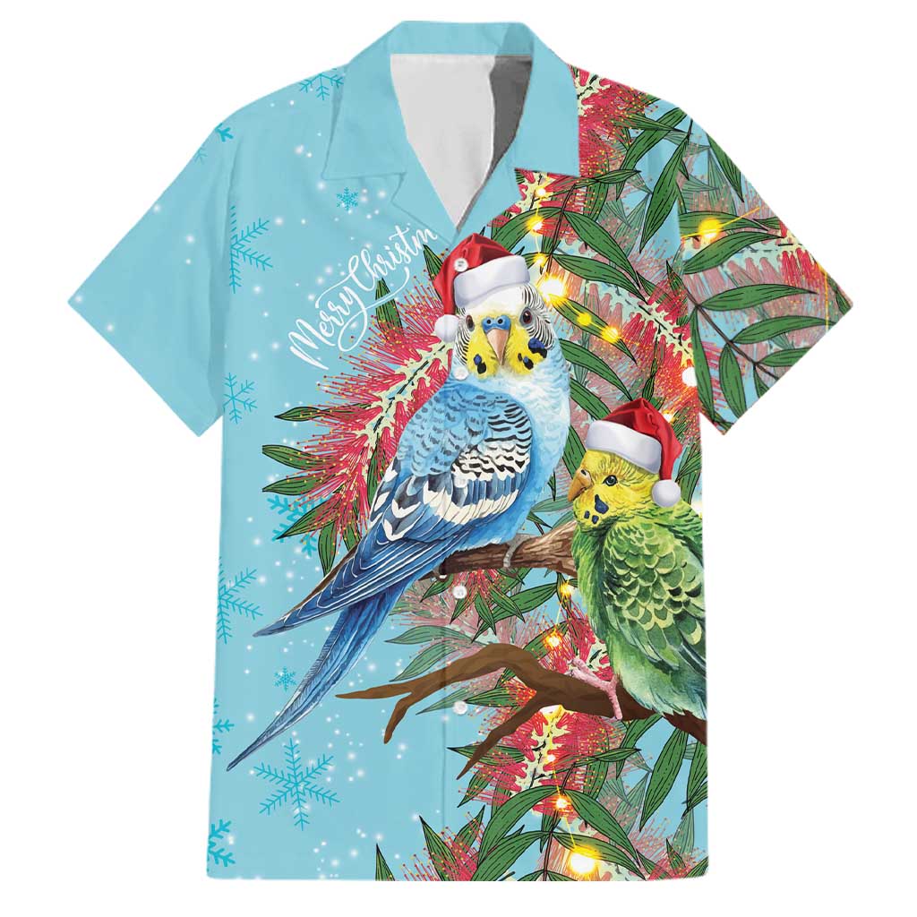 Blue Budgies on Callistemon Family Matching Summer Maxi Dress and Hawaiian Shirt Merry Christmas Aussie - Aussie Hoodie