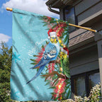 Blue Budgies on Callistemon Garden Flag Merry Christmas Aussie - Aussie Hoodie