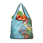 Blue Budgies on Callistemon Grocery Bag Merry Christmas Aussie - Aussie Hoodie