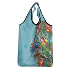 Blue Budgies on Callistemon Grocery Bag Merry Christmas Aussie - Aussie Hoodie
