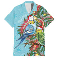 Blue Budgies on Callistemon Hawaiian Shirt Merry Christmas Aussie - Aussie Hoodie