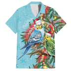 Blue Budgies on Callistemon Hawaiian Shirt Merry Christmas Aussie - Aussie Hoodie