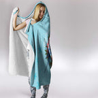 Blue Budgies on Callistemon Hooded Blanket Merry Christmas Aussie - Aussie Hoodie