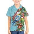Blue Budgies on Callistemon Kid Hawaiian Shirt Merry Christmas Aussie - Aussie Hoodie