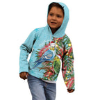 Blue Budgies on Callistemon Kid Hoodie Merry Christmas Aussie - Aussie Hoodie