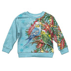 Blue Budgies on Callistemon Kid Ugly Christmas Sweater Merry Christmas Aussie - Aussie Hoodie
