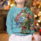 Blue Budgies on Callistemon Kid Ugly Christmas Sweater Merry Christmas Aussie - Aussie Hoodie