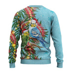 Blue Budgies on Callistemon Ugly Christmas Sweater Merry Christmas Aussie - Aussie Hoodie