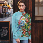 Blue Budgies on Callistemon Ugly Christmas Sweater Merry Christmas Aussie - Aussie Hoodie