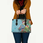 Blue Budgies on Callistemon Leather Bag Merry Christmas Aussie - Aussie Hoodie