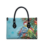 Blue Budgies on Callistemon Leather Bag Merry Christmas Aussie - Aussie Hoodie