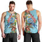 Blue Budgies on Callistemon Men Tank Top Merry Christmas Aussie - Aussie Hoodie