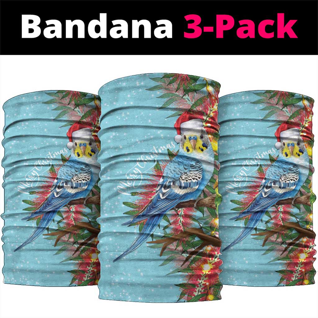Blue Budgies on Callistemon Neck Gaiter Merry Christmas Aussie - Aussie Hoodie