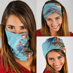 Blue Budgies on Callistemon Neck Gaiter Merry Christmas Aussie - Aussie Hoodie