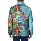 Blue Budgies on Callistemon Padded Jacket Merry Christmas Aussie - Aussie Hoodie