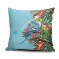Blue Budgies on Callistemon Pillow Cover Merry Christmas Aussie - Aussie Hoodie
