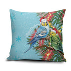 Blue Budgies on Callistemon Pillow Cover Merry Christmas Aussie - Aussie Hoodie