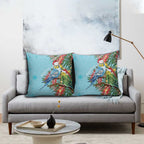 Blue Budgies on Callistemon Pillow Cover Merry Christmas Aussie - Aussie Hoodie
