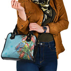 Blue Budgies on Callistemon Shoulder Handbag Merry Christmas Aussie - Aussie Hoodie