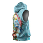 Blue Budgies on Callistemon Sleeveless Hoodie Merry Christmas Aussie - Aussie Hoodie
