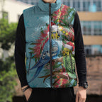 Blue Budgies on Callistemon Sleeveless Puffer Jacket Merry Christmas Aussie - Aussie Hoodie