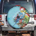Blue Budgies on Callistemon Spare Tire Cover Merry Christmas Aussie - Aussie Hoodie