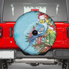 Blue Budgies on Callistemon Spare Tire Cover Merry Christmas Aussie - Aussie Hoodie