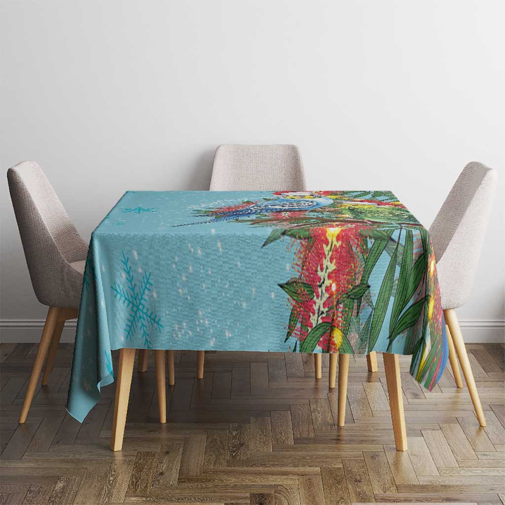 Blue Budgies on Callistemon Tablecloth Merry Christmas Aussie - Aussie Hoodie