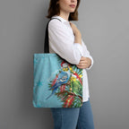 Blue Budgies on Callistemon Tote Bag Merry Christmas Aussie - Aussie Hoodie