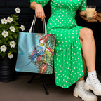 Blue Budgies on Callistemon Tote Bag Merry Christmas Aussie - Aussie Hoodie