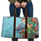 Blue Budgies on Callistemon Travel Bag Merry Christmas Aussie - Aussie Hoodie