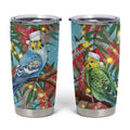 Blue Budgies on Callistemon Tumbler Cup Merry Christmas Aussie - Aussie Hoodie