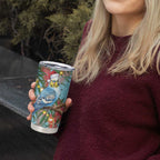 Blue Budgies on Callistemon Tumbler Cup Merry Christmas Aussie - Aussie Hoodie