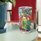 Blue Budgies on Callistemon Tumbler Cup Merry Christmas Aussie - Aussie Hoodie