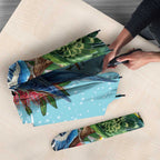 Blue Budgies on Callistemon Umbrella Merry Christmas Aussie - Aussie Hoodie