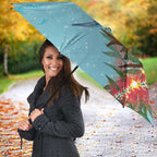 Blue Budgies on Callistemon Umbrella Merry Christmas Aussie - Aussie Hoodie